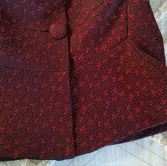 Moschino mock neck red brocade button top Aeffe Spa - Picture 5 of 16